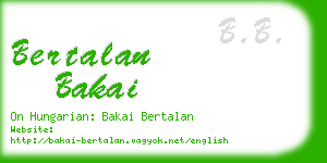 bertalan bakai business card